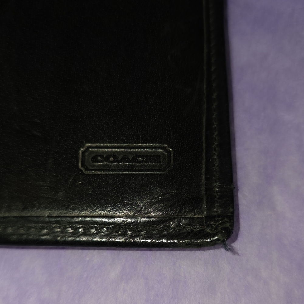 Vintage Classic COACH Checkbook, Credit Card Black Leather Wallet - Picture 4 of 14